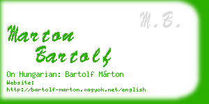 marton bartolf business card